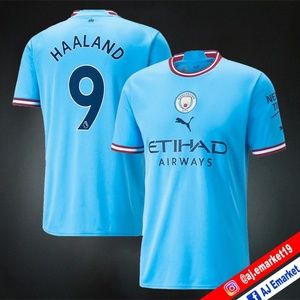 Haaland Manchester City Home Jersey w/Champions League Patches